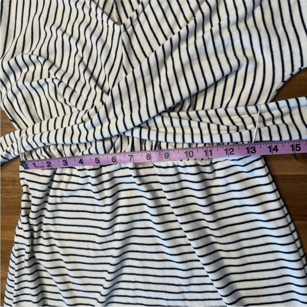 Anthropologie Saturday Sunday Striped Knit Midi Dress Small Womens Off White Nvy - Picture 12 of 14